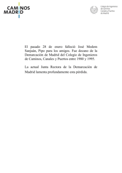El pasado 28 de enero falleció José Medem Sanjuán, Pipo para los