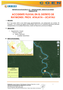 accidente fluvial en el distrito de raymondi, prov. atalaya