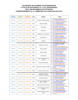 CALENDARIO DE EXAMENES EXTRAORDINARIOS A TITULO DE
