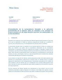Nota Informativa Litigaci&oacute;n y Arbitraje Consolidaci&oacute;n - P&eacute;rez