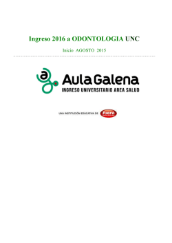 Ingreso 2016 a ODONTOLOGIA UNC