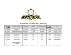 IIEE seleccionadas de la Region Hu&aacute;nuco