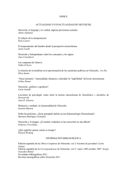 INDICE ACTUALIDAD Y/O INACTUALIDAD DE NIETZSCHE