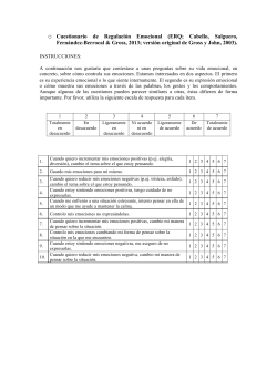 o Cuestionario de Regulaci&oacute;n Emocional (ERQ