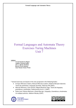 Formal Languages and Automata Theory Exercises Turing