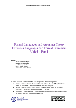 Formal Languages and Automata Theory Exercises Languages and