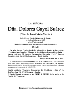 DOLORES GAYOL SUAREZ-NAVIA - Funerarias del Occidente, SL