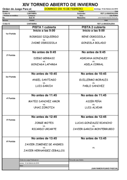 Domingo 15 de Febrero - Federaci&oacute;n C&aacute;ntabra de Tenis