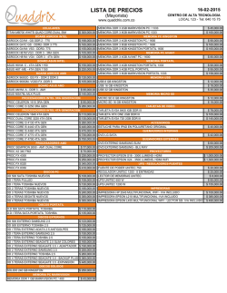 LISTA DE PRECIOS