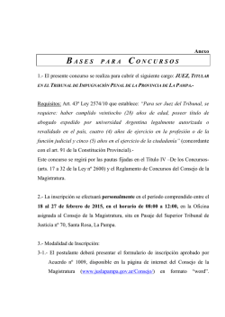Descargar bases aquí. - Poder Judicial de La Provincia de La Pampa