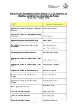 Resolución de seleccionados 2ª semestre 2015 interior
