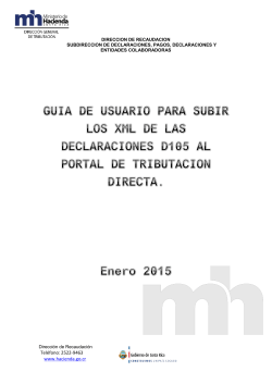 GUIA PARA SUBIR POR MEDIO DE XML LOS DOCS. D105 A