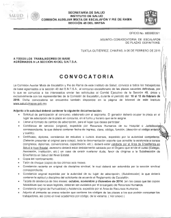 CONVOCATORIA - Instituto de Salud