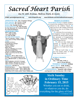 February 15, 2015 - Sacred Heart Parish