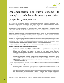 Implementaci&oacute;n del nuevo sistema de reemplazo de
