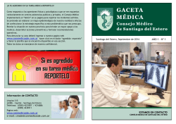 Consejo Médico de Santiago del Estero si Ud. sufrió una agresión
