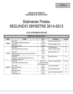Examenes 2do Sem. 2014-15 - Escuela de Derecho