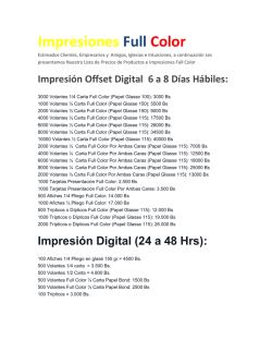 Impresiones Full Color - Impresi&oacute;n de Afiches, Volantes y M&aacute;s