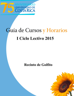 Gu&iacute;a de Cursos y Horarios. I