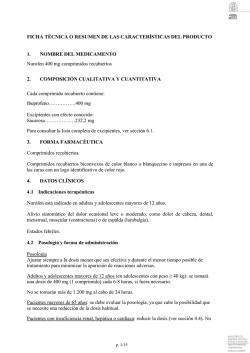 FICHA TÉCNICA O RESUMEN DE LAS CARACTERÍSTICAS DEL