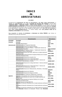 &Iacute;NDICE de ABREVIATURAS