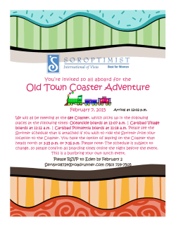 Old Town Coaster Adventure - Soroptimist International of Vista