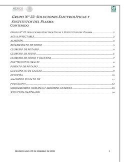 Grupo N&ordm; 22: Soluciones Electrol&iacute;ticas y Sustitutos del Plasma
