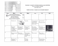 Monthly Calendar - Frank C. Martin International K