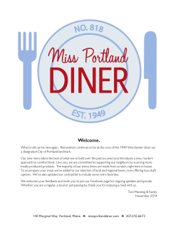 Menu - Miss Portland Diner