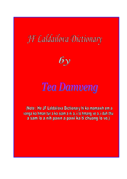 Mizo Dictionary Tea Damveng