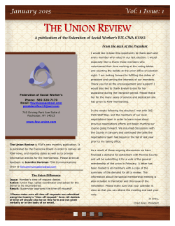 THE UNION REVIEW - Federation of Social Workers