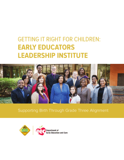 Early Educators Leadership Brochure 2015