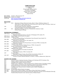 Curriculum Vitae (PDF) - Eichler Lab