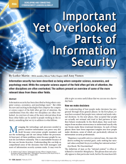 Important Yet Overlooked Parts of Information Security