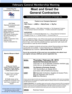 Meet and Greet the General Contractors February 26