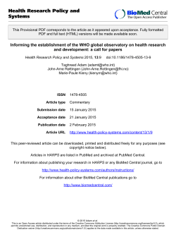 Provisional PDF - Health Research Policy and Systems