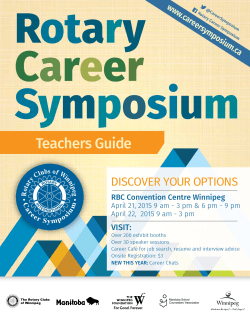 Teachers Guide - Rotary Career Symposium
