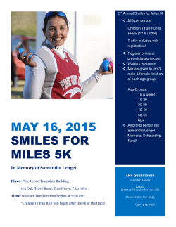 MAY 16, 2015 SMILES FOR MILES 5K