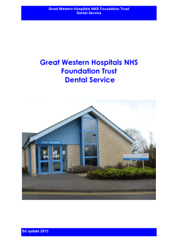 Great Western Hospitals NHS Foundation Trust Dental Service