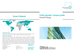 Profilo aziendale / Company profile Formel D Group Formel D Network