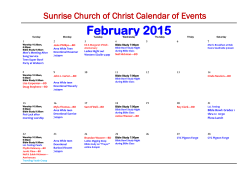February 2015 - Sunrise Church of Christ