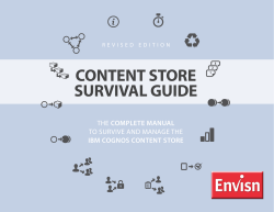 Content Store Survival Guide 2013
