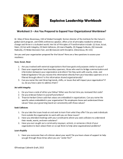 Worksheet 3 Are You Prepared to Expand Your Organizational