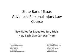 State Bar of Texas Advanced Personal Injury Law Course