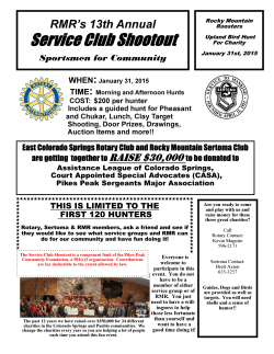 January 31st is the 13th Annual Sportsmen for Community Service
