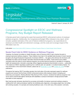 Congressional Spotlight on EEOC and Wellness - Legislate