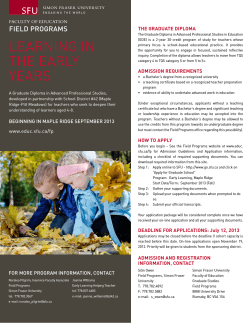 Learning in the Early Years - Fall 2013 (Maple Ridge/Pitt Meadows)