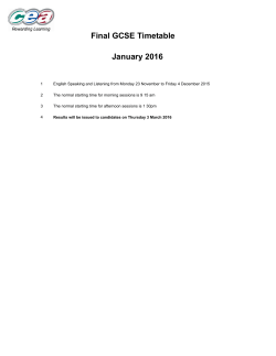 Final GCSE Timetable January 2016
