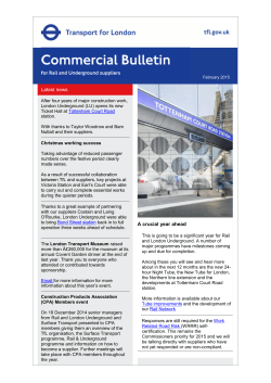 Commercial Bulletin for Rail and Underground suppliers February