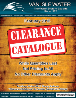 Clearance Catalogue Net Pricing